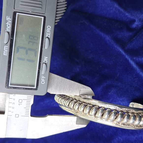 Sterling Silver Twisted Coil Cuff Bracelet Stamped Sterling - Picture 12 of 13